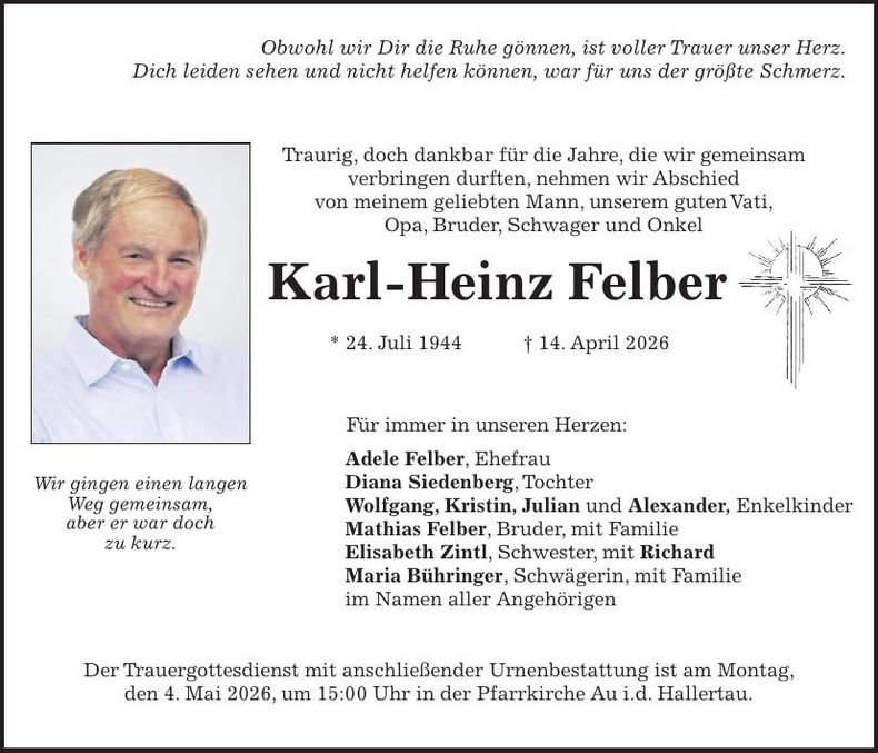 Traueranzeige Karl-Heinz Felber