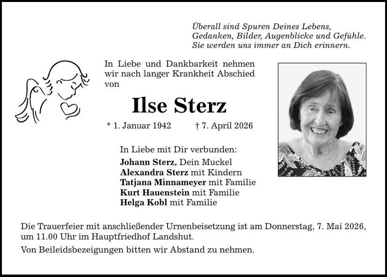 Traueranzeige Ilse Sterz