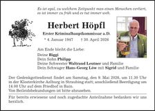 Traueranzeige Herbert Höpfl