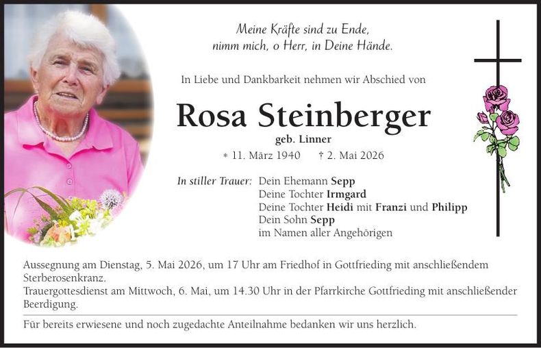 Traueranzeige Rosa Steinberger