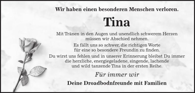 Traueranzeige Bettina Karl