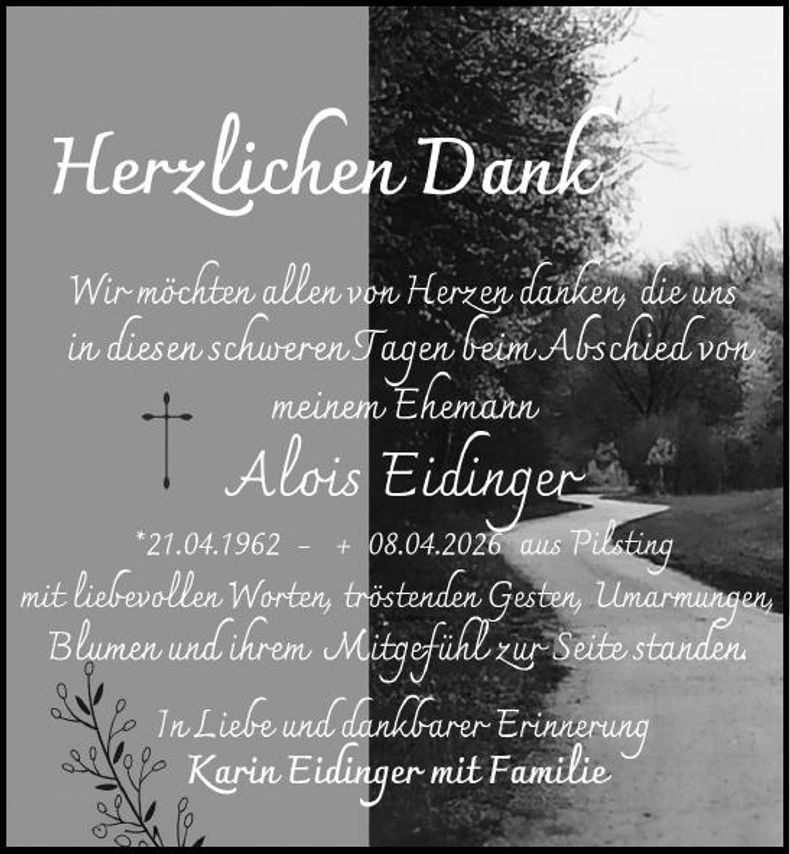 Traueranzeige Alois Eidinger
