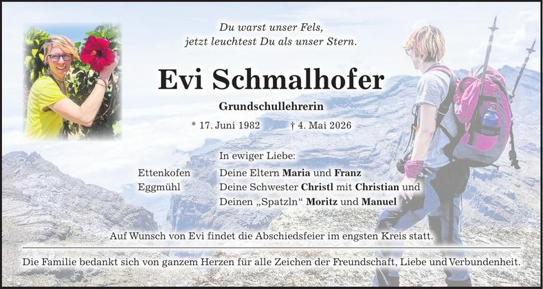 Traueranzeige Evi Schmalhofer