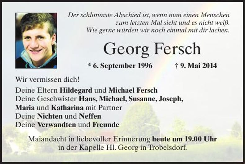 Traueranzeige Georg Fersch