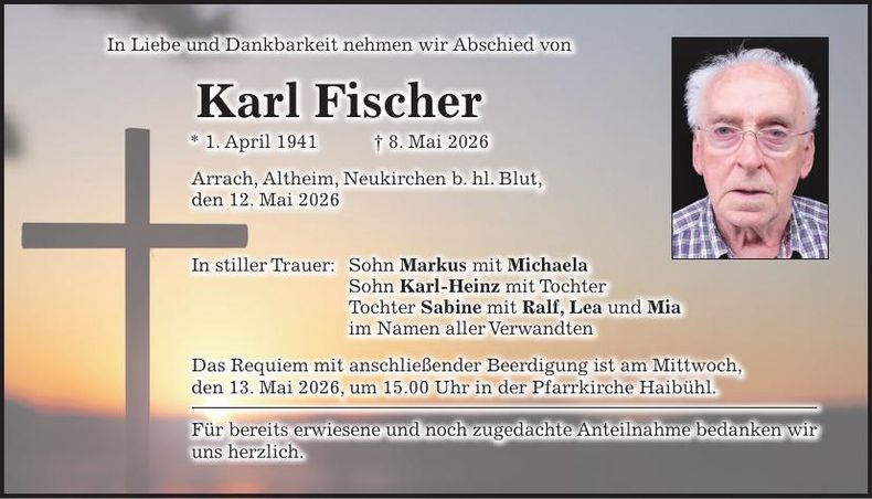Traueranzeige Karl Fischer