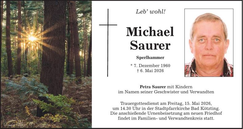 Traueranzeige Michael Saurer
