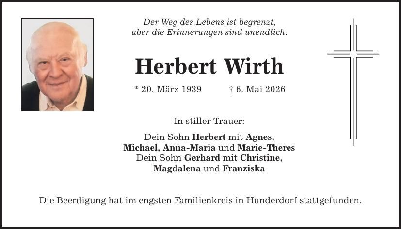 Traueranzeige Herbert Wirth