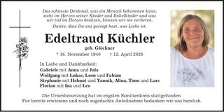 Traueranzeige Edeltraud Küchler