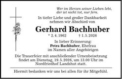Traueranzeige Gerhard Bachhuber