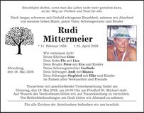 Traueranzeige Rudi Mittermeier