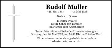 Traueranzeige Rudolf Müller