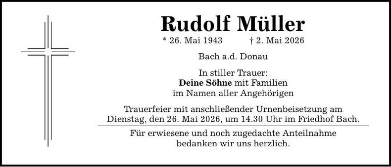 Traueranzeige Rudolf Müller