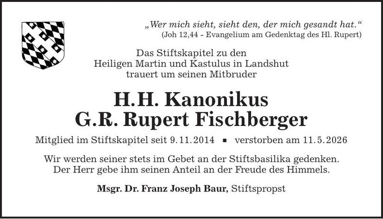 Traueranzeige Rupert Fischberger