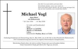 Traueranzeige Michael Vogl