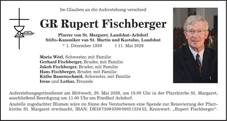 Traueranzeige Rupert Fischberger