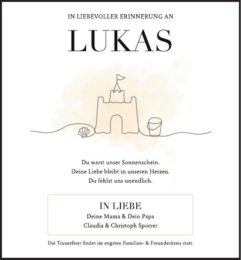 Traueranzeige Lukas Sporrer