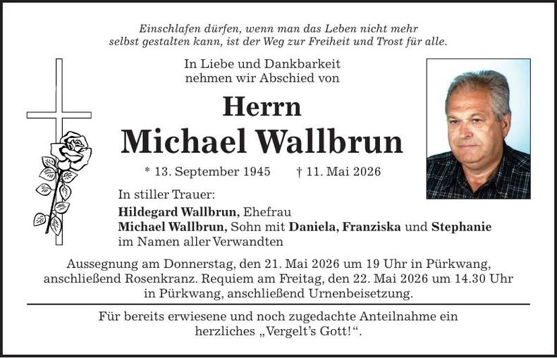 Traueranzeige Michael Wallbrun