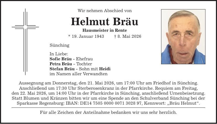 Traueranzeige Helmut Bräu