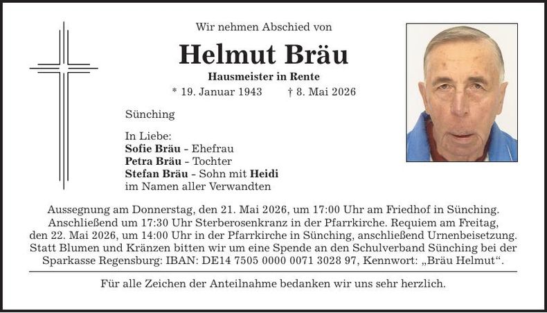 Traueranzeige Helmut Bräu
