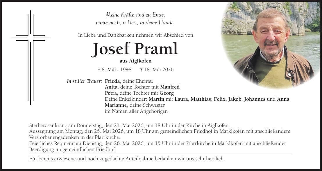 Traueranzeige Josef Praml