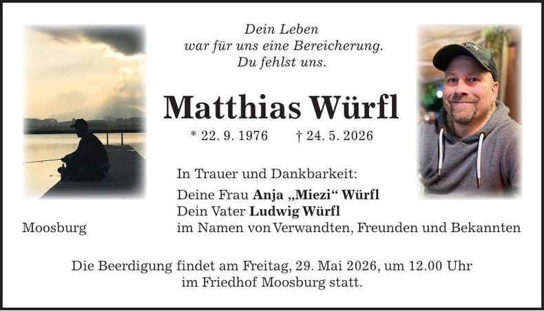 Traueranzeige Matthias Würfl