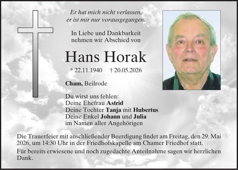 Traueranzeige Hans Horak
