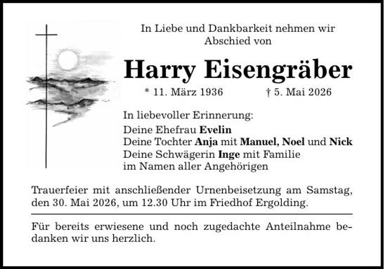 Traueranzeige Harry Eisengräber