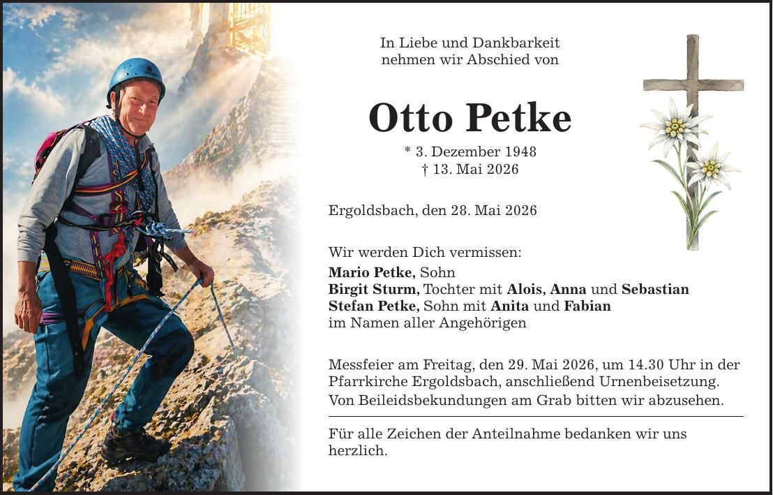 Traueranzeige Otto Petke