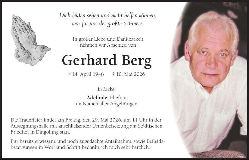 Traueranzeige Gerhard Berg