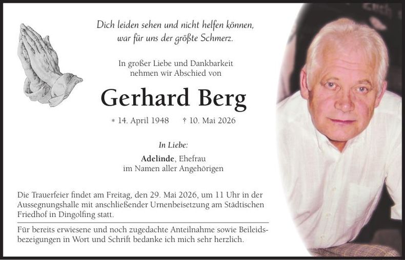 Traueranzeige Gerhard Berg