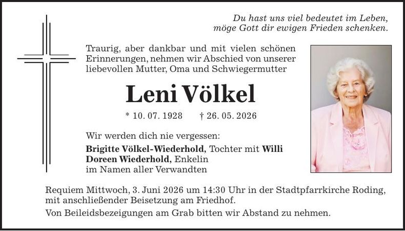 Traueranzeige Leni Völkel