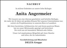 Traueranzeige Anita Angermeier 