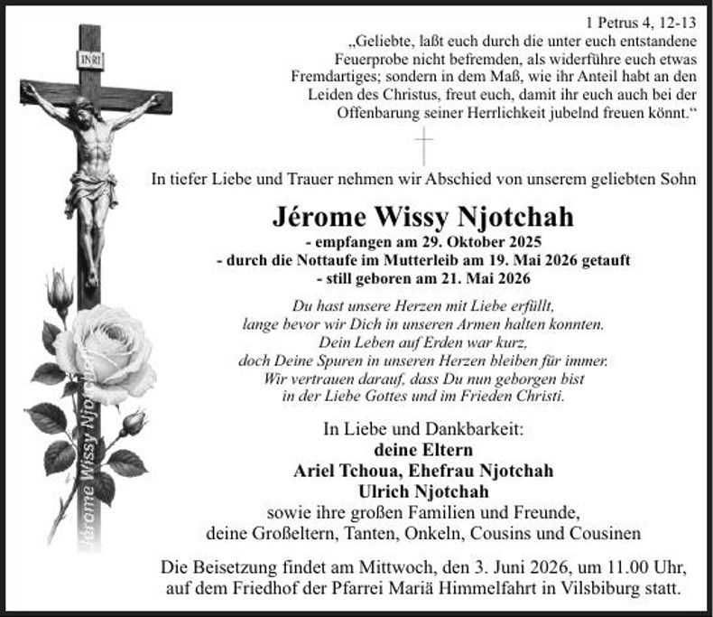 Traueranzeige Jérome Njotchah