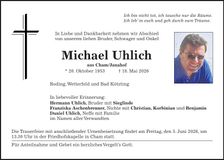 Traueranzeige Michael Uhlich