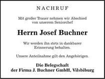 Traueranzeige Josef Buchner