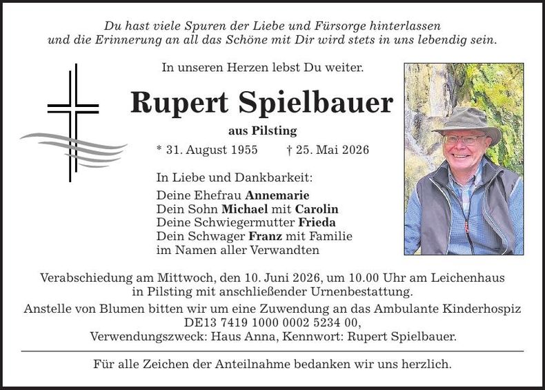 Traueranzeige Rupert Spielbauer