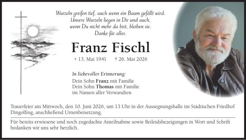 Traueranzeige Franz Fischl
