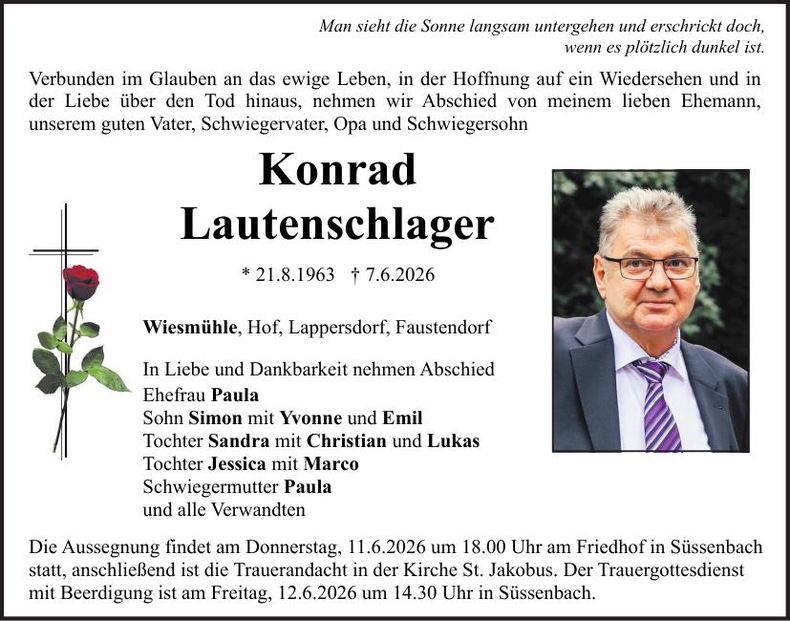 Traueranzeige Konrad Lautenschlager