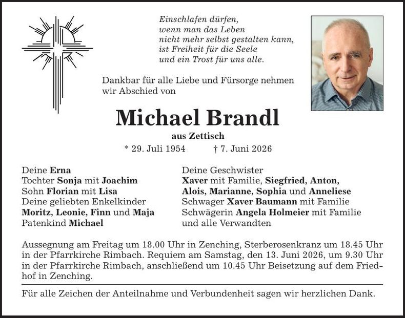 Traueranzeige Michael Brandl