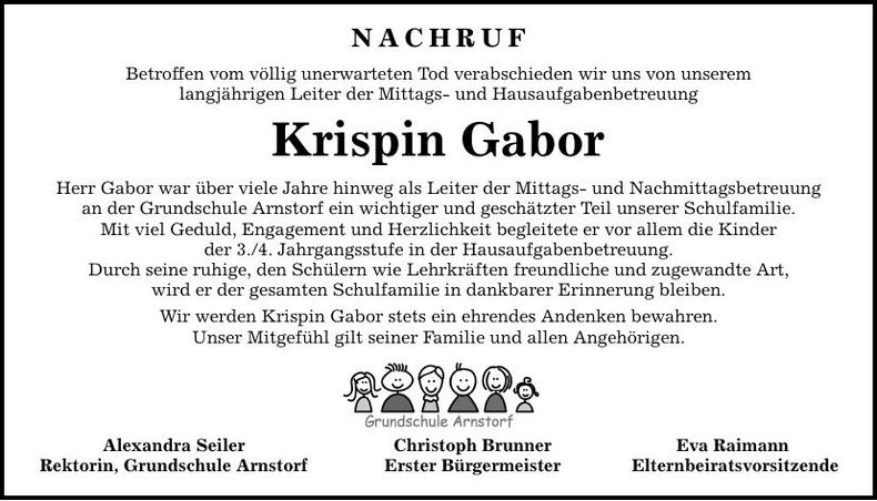 Traueranzeige Krispin  Gabor