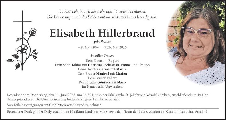 Traueranzeige Elisabeth Hillerbrand