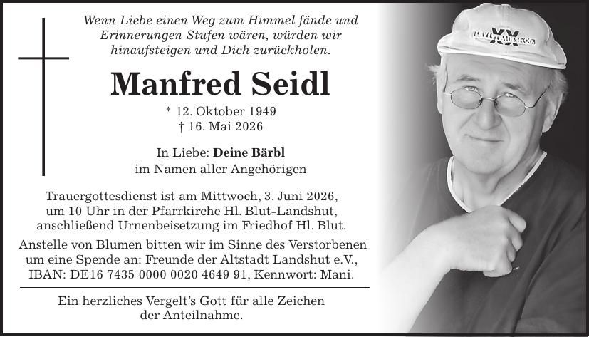 Traueranzeige Manfred Seidl