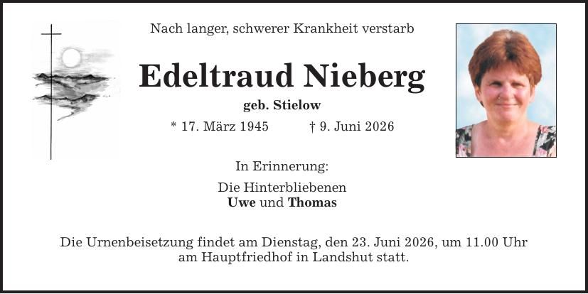 Traueranzeige Edeltraud Nieberg
