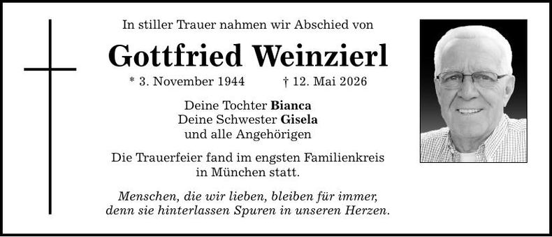 Traueranzeige Gottfried Weinzierl