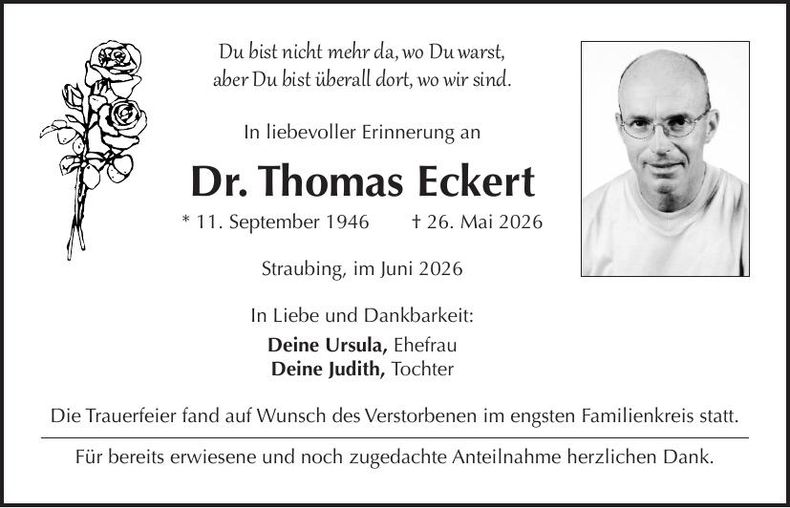 Traueranzeige Thomas Eckert
