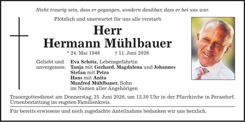 Traueranzeige Hermann Mühlbauer