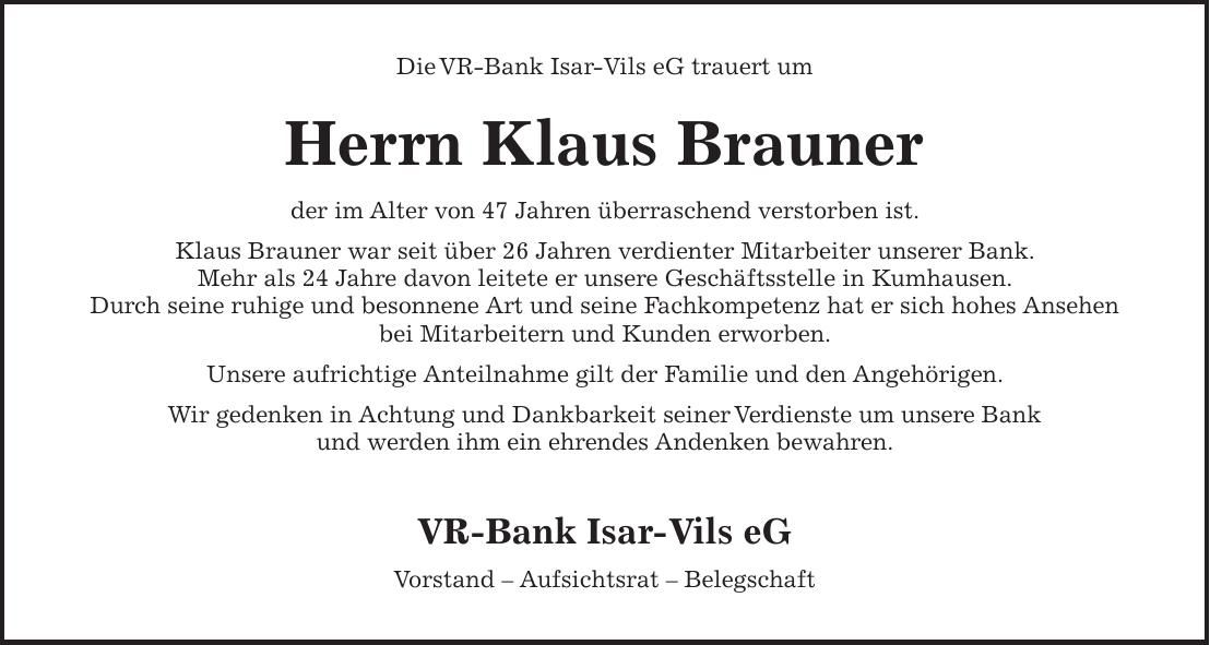 Traueranzeige Karl Hofbauer