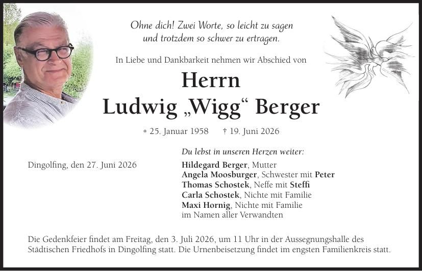 Traueranzeige Ludwig Berger