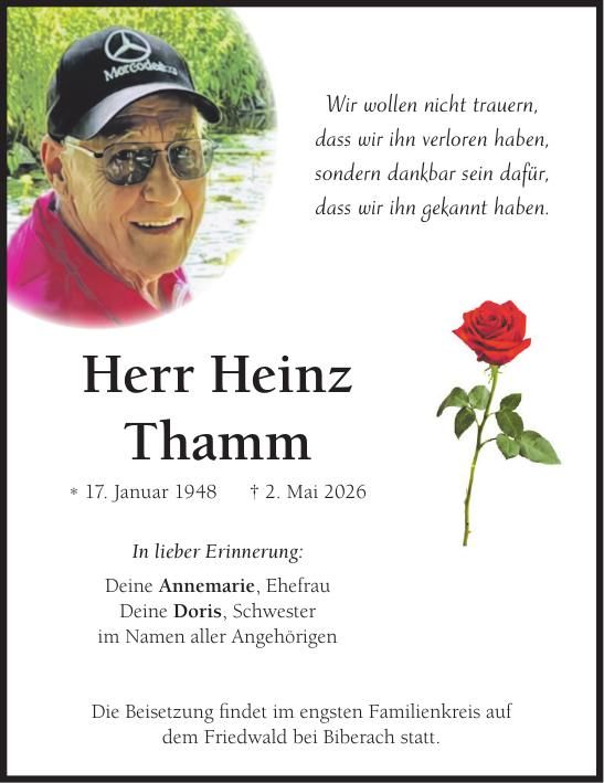 Traueranzeige Heinz Thamm
