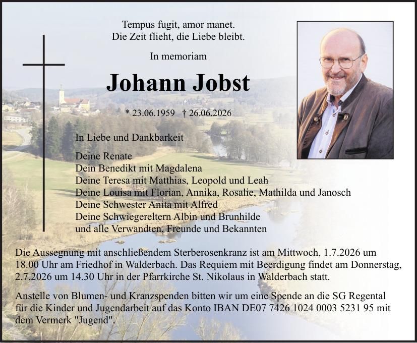 Traueranzeige Johann Jobst